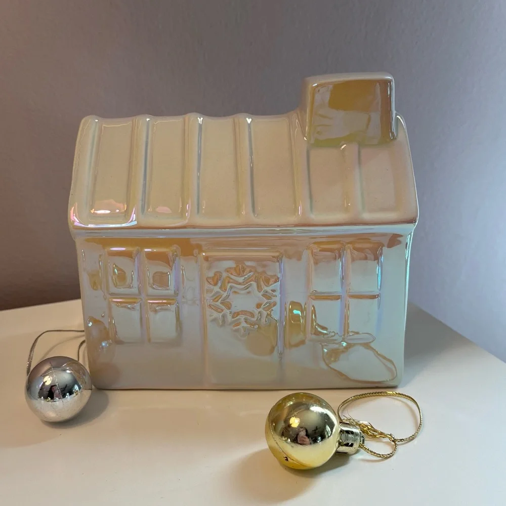 Target Bullseye Holiday Iridescent Houses - set of 2 - Christmas Village Scene